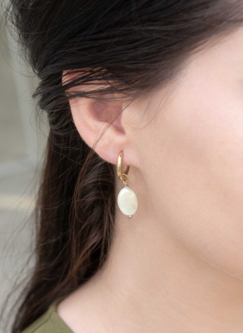Pearly Hoop Earrings