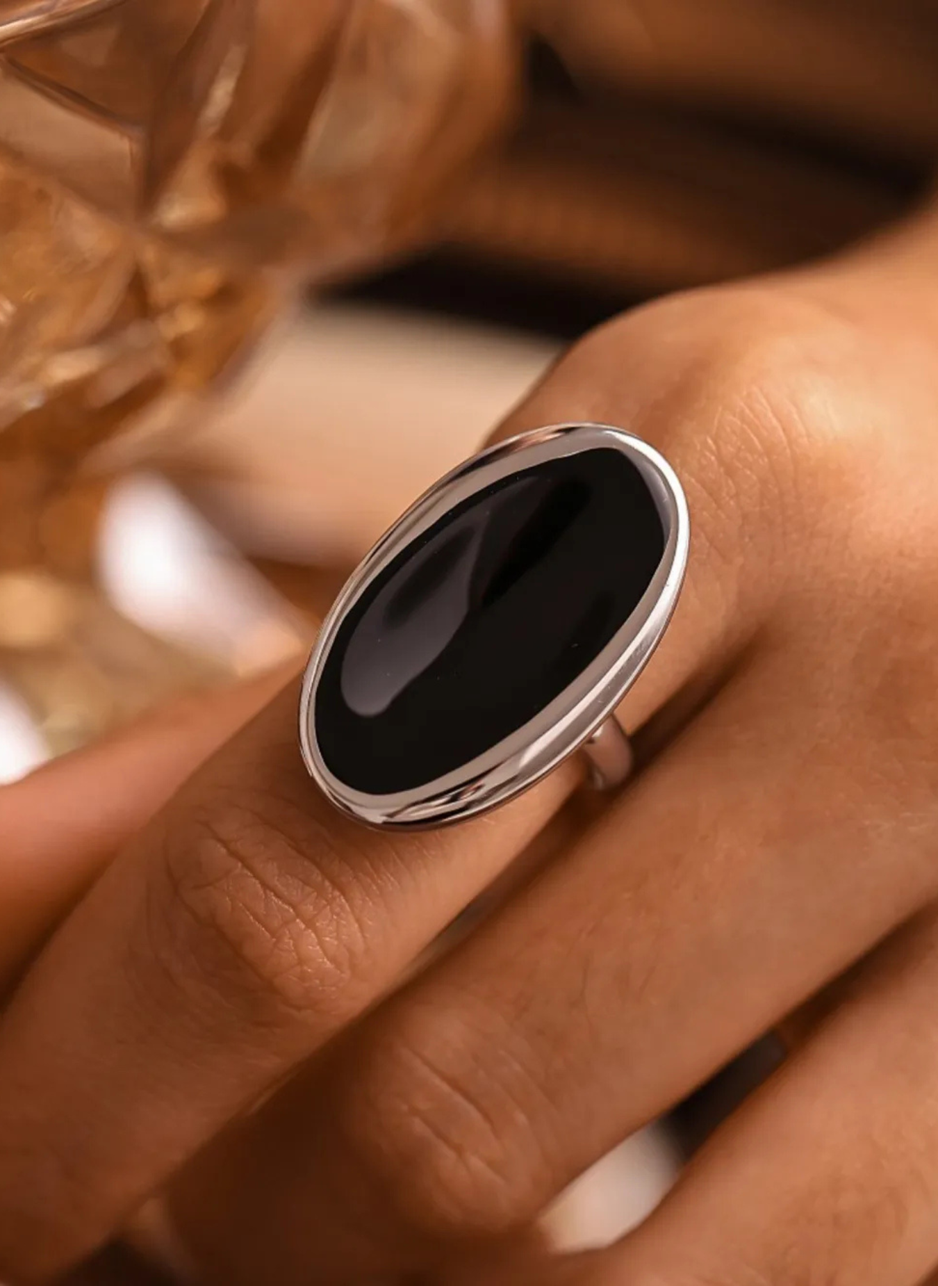 Drip Elliptical Open Ring