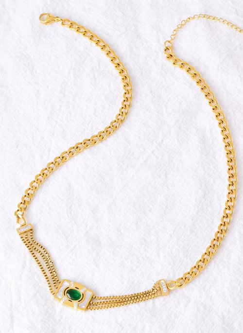 18K Gold-Plated Geometric Necklace