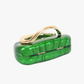 Gold Iconic Handle Marble Resin Box Clutch