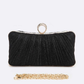 Pleated Metallic Box Clutch Bag