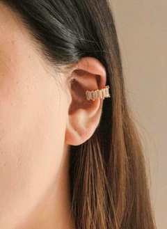 Baguette Stone Cuff Earring | Gold
