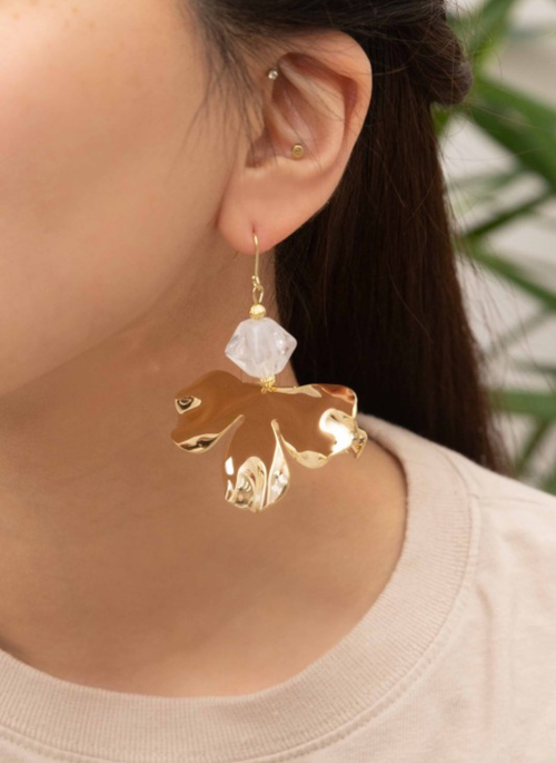 10K Gold Plated Snowdrop Hook Earrings