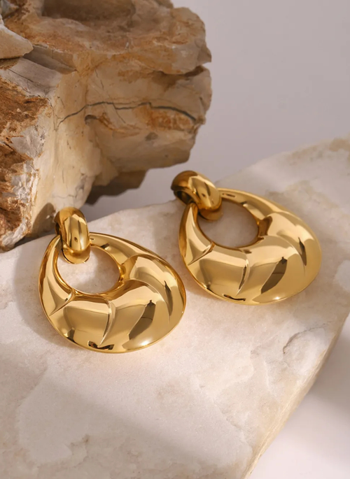 Stainless Steel Teardrop Shape Earrings