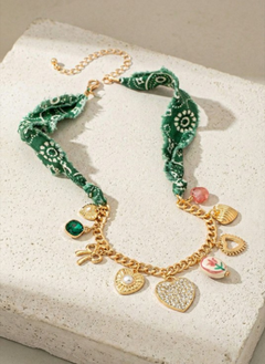 Emerald Bandana Charm Necklace