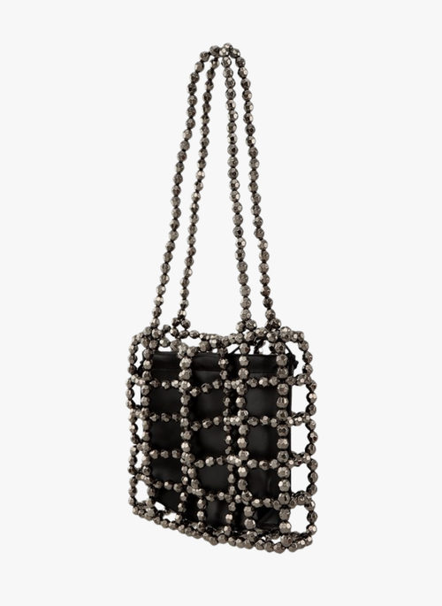 Metal Mesh and Bead Shoulder Bag