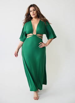 Renata Plunge Neckline Maxi Dress