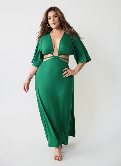 Renata Plunge Neckline Maxi Dress