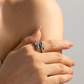 Titanium Steel Gold-Plated Bypass Ring
