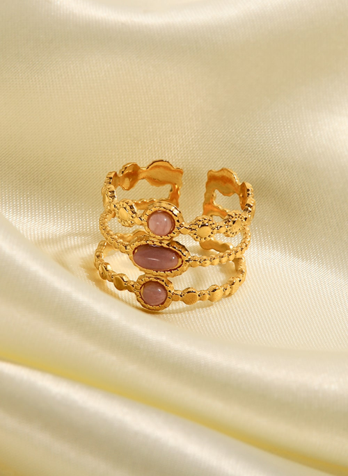 Triple-Layered Stainless Steel Open Ring