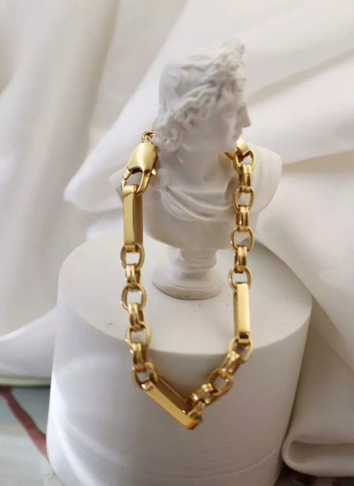 18K Gold-Plated Chunky Gold Chain Link Bracelet