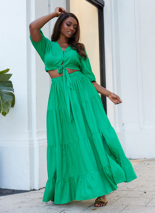 First Choice Tiered Maxi A Line Skirt