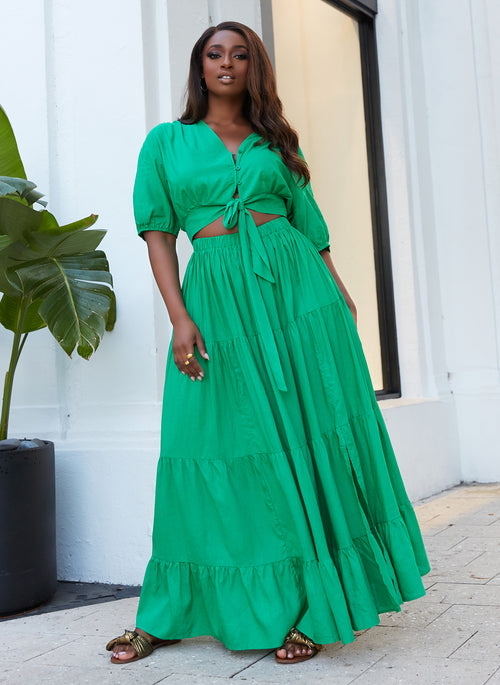 First Choice Tiered Maxi A Line Skirt