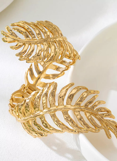 18K Gold-Plated Alloy Leaf Bracelet