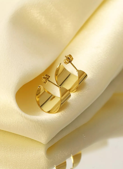 18K Gold-Plated Stud Earrings
