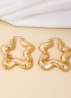 Star Shaped Hoop Earrings
