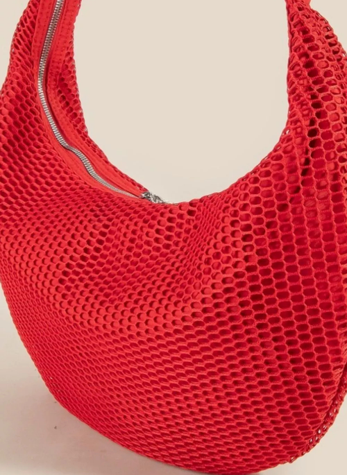 Fame Textured Mesh Knot Shoulder Bag