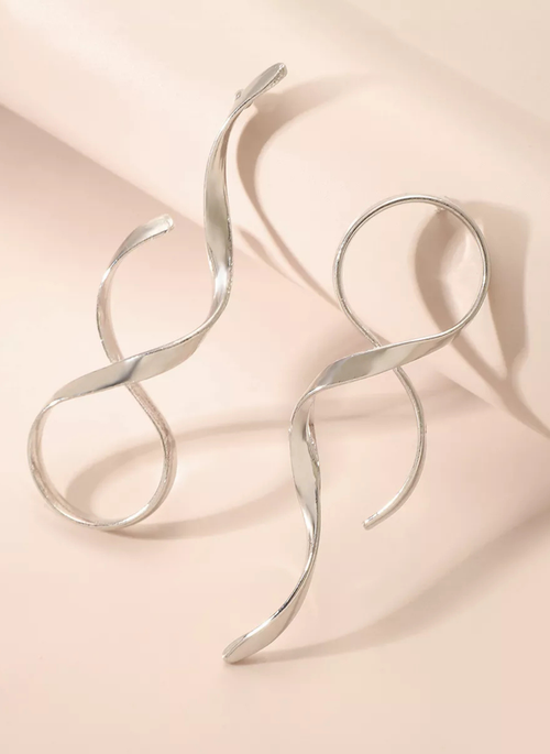 Alloy Spiral Drop Earrings