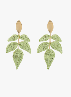 Rattan Woven Leaf Dangle Earrings