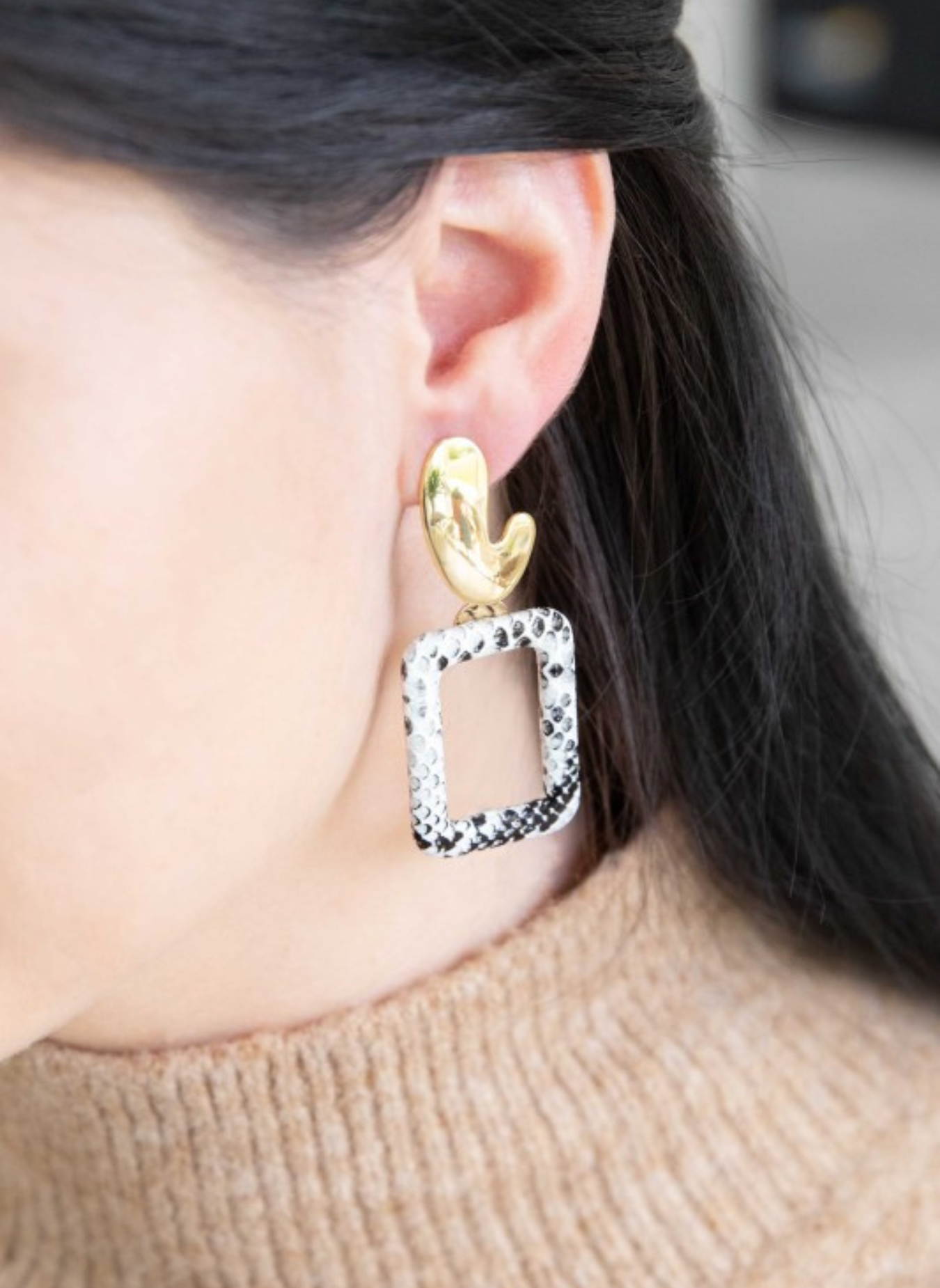 Night Out Dangle Earrings (14K) | White