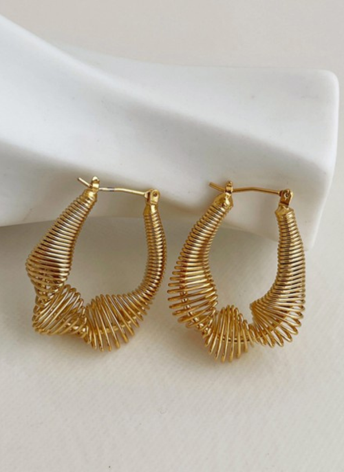 Unique Twisted Coil Design Earrings