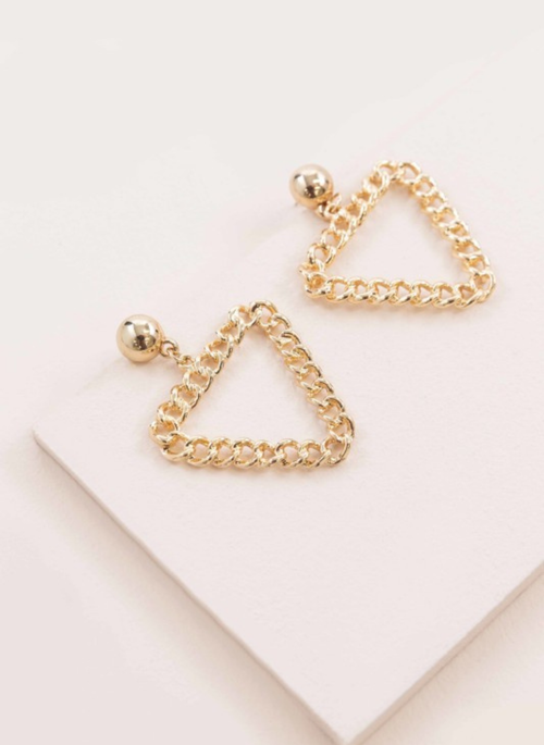 Triangle Chain Link Earrings