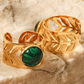 Malachite Leaf Ring