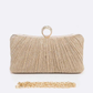 Pleated Metallic Box Clutch Bag