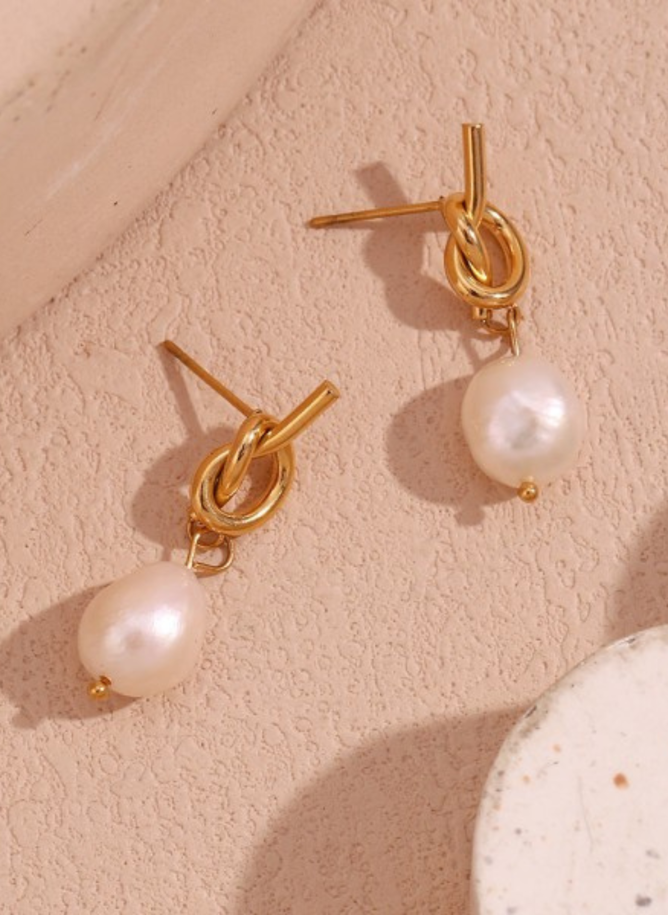 Baroque Pearl Knot Earrings