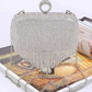 Fringe Rhinestone Convertible Clutch Bag