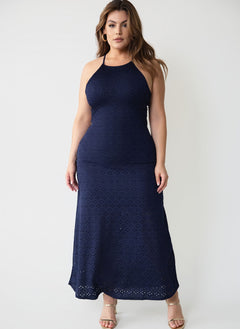 Charlotte Eyelet Open Back Maxi Dress