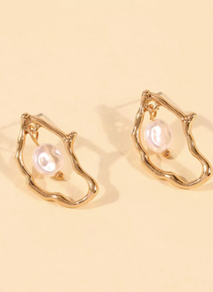 18K Gold-Plated Pearl Earrings