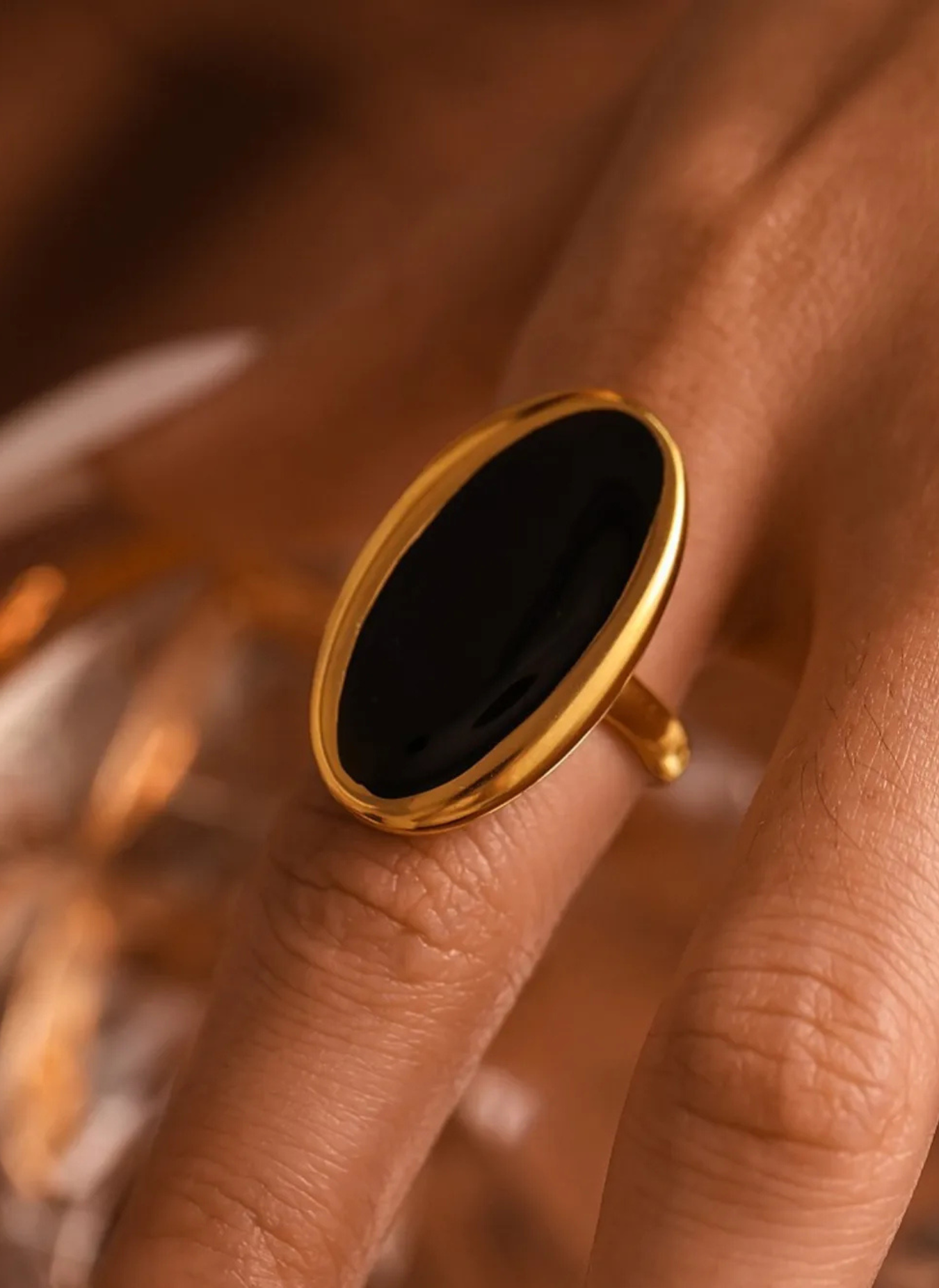 Drip Elliptical Open Ring