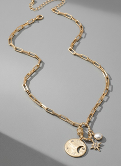 Gold Celestial Charm Chain Necklace