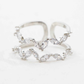Stone Double Layer Adjustable Ring | Silver