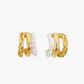 Triple Lovely Pearl Hoop Earrings