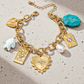 Charm Bracelet with Ceramic Fish & heart