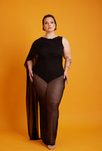 Sharon Mesh Bodycon Maxi Dress w. Bodysuit
