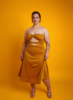 Denise Cut-Out A-Line Midi Dress