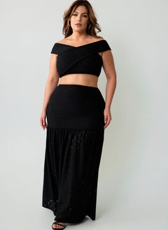 Naomi Eyelet Crop Top & Ruched Skirt Set