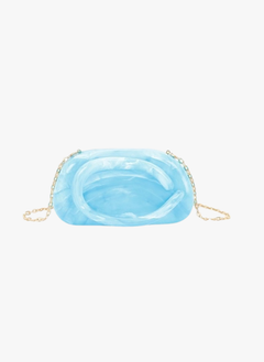 Marble Tonal Handle Box Clutch