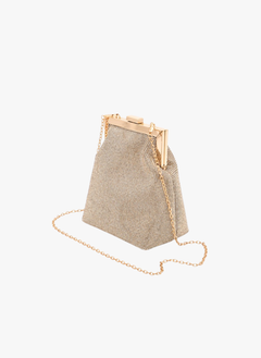 Top Handle Rhinestone Soft Clutch Bag