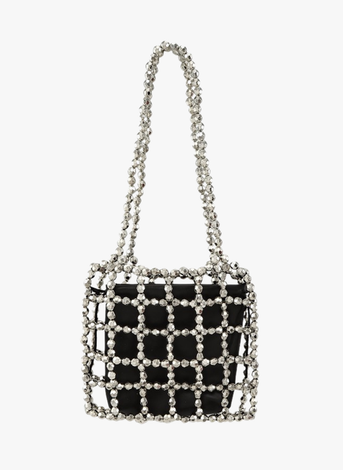 Metal Mesh and Bead Shoulder Bag