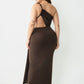 Kris Asymmetrical Ruched Maxi Dress