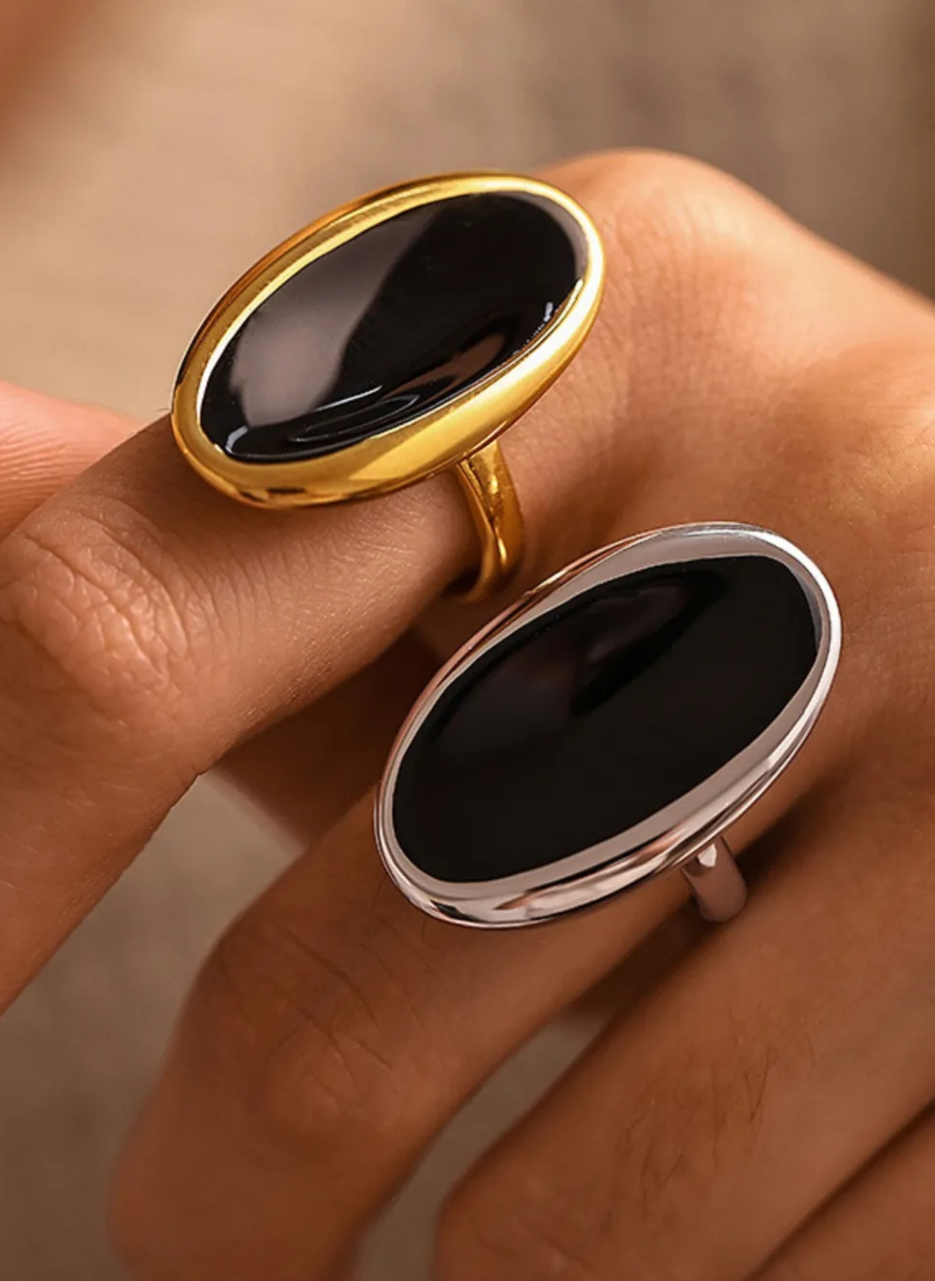 Drip Elliptical Open Ring