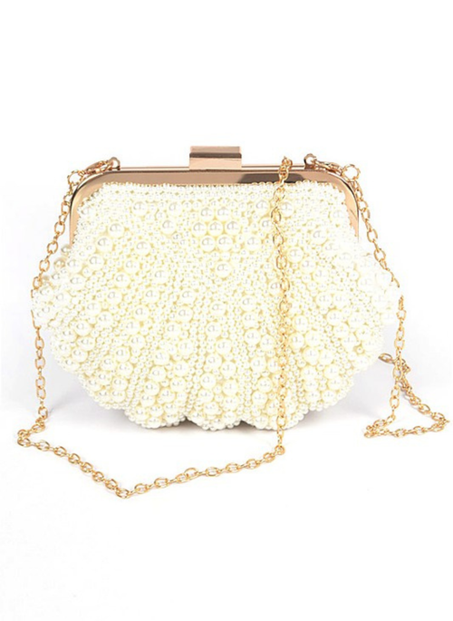 Faux Pearl Iconic Clutch Bag