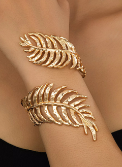 18K Gold-Plated Alloy Leaf Bracelet