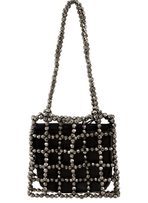 Metal Mesh and Bead Shoulder Bag