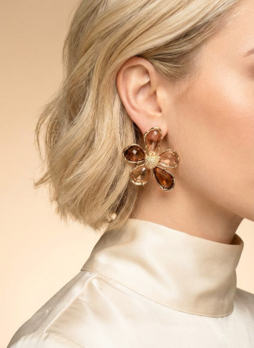 Crystal Petal Bloom Earrings