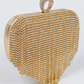 Fringe Rhinestone Convertible Clutch Bag
